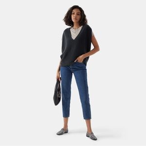 Vivaia Cashmere V-neck Vest - Grey Blue